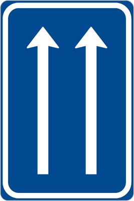 Dopravní značka - IP16 - Uspořádání jízdních pruhů