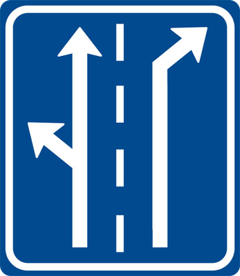 Dopravní značka - IP19 - Řadící pruhy