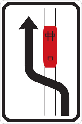 Dopravní značka - IP23b - Objíždění tramvaje vlevo